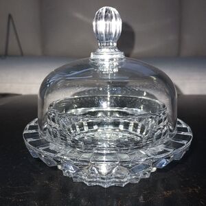 Mikasa Salina Clear Glass Condiment Jam Butter Dish with Lid